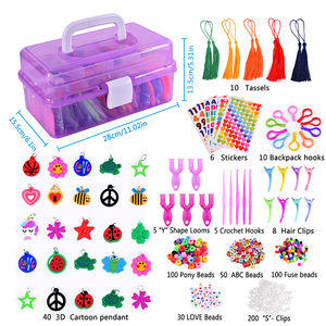 Venta al por mayor de pulseras de goma DIY Set 36 colores TPR banda de goma Fabricación de pulseras recarga niños Craft Kits - Product Image 1