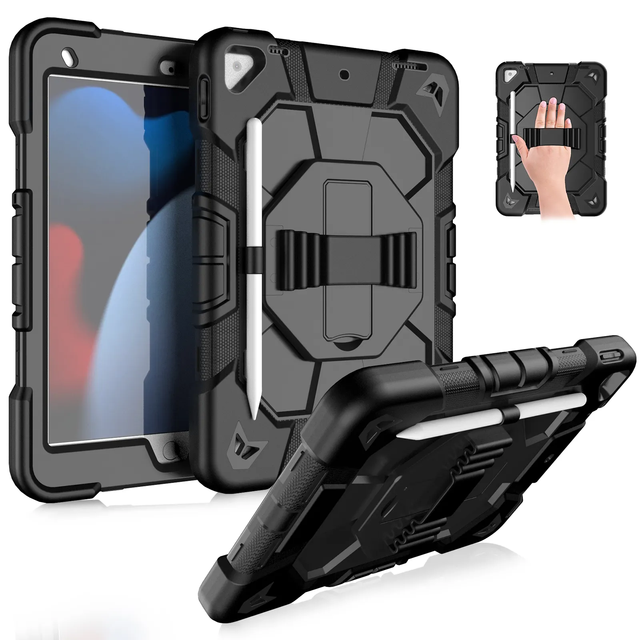 For Custom Kids' Daily Use iPad 10.2-Inch Pbk304 Rugged Shockproof Soft Silicone+Hard PC Tablet Case Colorful Protective
