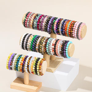 Bracciale in Pietra Naturale Cristallo Agata Giada Rotondo 6mm 8mm 10mm per Uomo Donna Bracciale in Occhio di Tigre Gioielli - Product Image 1