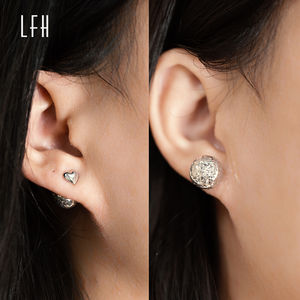 Pendientes de Bola con Diseño de Patrón en Oro Real de 18K, 12mm, Empeñables, Oro Sólido AU750, Pendientes de Aro de Oro Real de 18k - Product Image 2