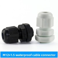 Presse-étoupe M12*1.5 IP67 ABS, connecteur étanche IP68 pour système de gestion des câbles de modules photovoltaïques solaires extérieurs