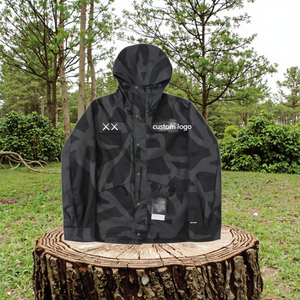 Men's Solid Utility <b>Jacket</b> Spring Waterproof Windproof Breathable <b>Canvas</b> Fabric Zipper Closure Casual Style - Product Image 3