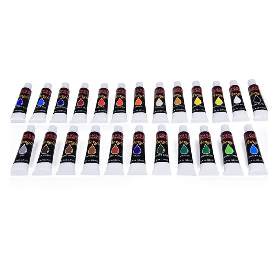 Hot selling gifts Professional art supplies high quality 24colors acrylic paint for paper /fabric/wood etc