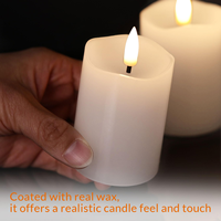 Velas LED sin Llama con Pilares de Cera Real, Luz de Vela LED a Pilas para Navidad, Venta Caliente, Tamaño y Color Personalizados