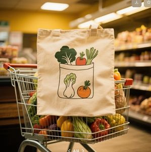 Bolso Tote de lona de algodón para mujer con estampado de cremallera y compras a la moda al por mayor con logotipo impreso personalizado - Product Image 6