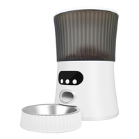 Distributeur automatique de nourriture pour animaux de compagnie intelligent et élégant, portable, avec caméra WiFi, alimentation par charge/batterie, étanche IPX4, pour chiens, chats, petits animaux, bols