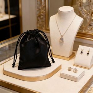 Luxury Satin Drawstring Storage for <b>Eye</b> <b>Mask</b> Cosmetics Jewelry Gift Bag - Product Image 1