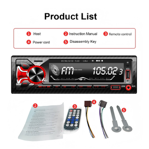 เครื่องเล่น MP3 ในรถยนต์ จอใหญ่ 7388 กำลังขับสูง 4 ช่องสัญญาณ RCA พร้อมไฟ RGB 7 สี จอ LCD แสดงผลแบบมีไฟพื้นหลัง 7 สี แผงโลหะขนาด 110 มม. พร้อมระบบระบายความร้อน - Product Image 2