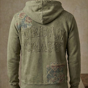 <span class=keywords><strong>Felpa</strong></span> Pullover Vintage con Stampa <span class=keywords><strong>Rock</strong></span> da Uomo Disha, Traspirante, Lavata, 100% Cotone, Vestibilità Ampia, Autunnale, Lavorazione a Maglia, Stampa Digitale, 380g - Product Image 2