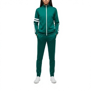 Conjunto Deportivo Verde para Mujer, Chaqueta con Cierre Completo y Cuello Alto, Estilo Deportivo, Corte Regular, Bolsillos Laterales, Secado Rápido, Transpirable, Poliéster - Product Image 2