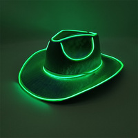 Nuovi Cappelli a Strisce per Adulti, Cappelli LED Luminosi Personalizzati per Halloween, Festival ed Eventi EDC, Cappelli da Cowboy per Cosplay