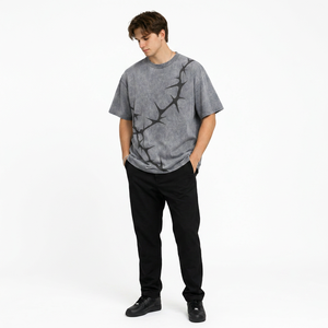 Camisetas Premium de Cuello Redondo para Hombre, 100% Algodón, 300 GSM, Tejido de Punto, Personalizadas, Estampadas con Serigrafía, de Gran Tamaño, Secado Rápido, Ropa Deportiva - Product Image 1