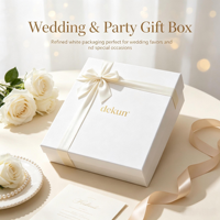 Boîtes cadeaux de luxe personnalisées avec couvercle, en carton, logo estampé or, avec ruban, pour mariage, remise de diplôme, fêtes.