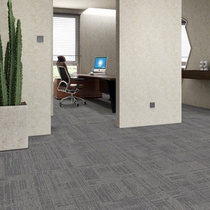 Manufacturer Commercial Modular Square Modern Striped Loop Pile Polypropylene Floor Office Conference Room Carpet Tiles - Product Image 2