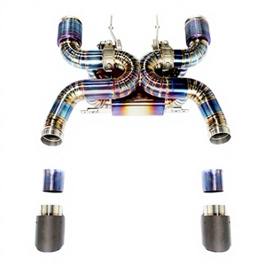 Vortex High Performance Titanium Exhaust for McLaren 720S Twin Turbo V8 Valve Controlled Blue Piping <b>Kit</b> - Product Image 1