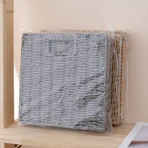 <b>Foldable</b> Rattan-Style Hand-Woven Rustic Storage <b>Basket</b> for <b>Laundry</b> Underwear Toys & Snacks - Product Image 4