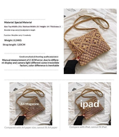 Sac bandoulière vintage fait main en macramé tressé pour femme, avec pompon en corde de coton ajourée, idéal pour les voyages, les activités de plein air et le quotidien