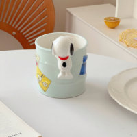 Mug 3D en céramique, tasse à lait créative et mignonne pour enfants, lavable au lave-vaisselle, peinte à la main, cadeau de fête
