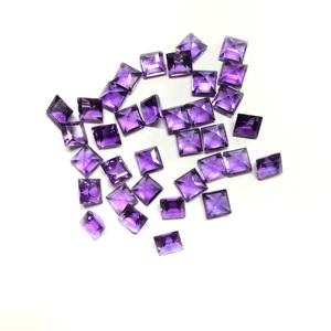 IGI certifié 5mm améthyste africaine naturelle pierre précieuse taillée à facettes en vrac pierre précieuse carrée en vrac en gros pour l'application de bijoux - Product Image 1