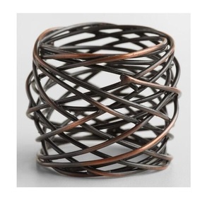 Anneau de serviette en fil métallique noir pour mariage et fêtes, anneau de serviette à la mode antique fabricant et revendeurs - Product Image 3