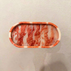 Plateaux de service avec poignées, plateau décoratif en résine, plusieurs couleurs et formes - Product Image 1