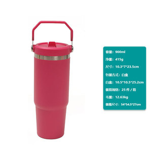 Vaso Frío Personalizado de Acero Inoxidable con Asa de Transporte, Vaso Térmico Grande con Aislamiento al Vacío para Coche y Viajes - Product Image 1