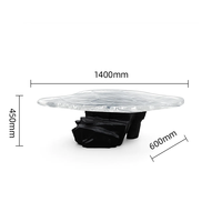 JingYue table élégante transparente personnalisée en résine de luxe meubles fabriqués à la main pour les espaces commerciaux hôtels salons