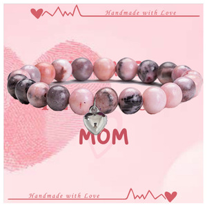 Quarzo rosa fatto a mano stile bohémien per bracciale con ciondolo a cuore Design di nicchia <span class=keywords><strong>gioielli</strong></span> regolabili per san valentino - Product Image 6