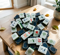 Jeu de Mahjong pliable de luxe américain en acrylique, 160 pièces |   Divertissement de casino portable et durable |   Jeu de Mahjong de mardi |