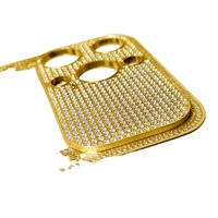 Dubai Hot Accept Fashion Design Luxury Metal Phone Back Diamond Zircon Pattern Phone case for iPhone Series