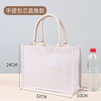 Bolsa de Yute Grande, Tipo Tote, para Compras o Playa, Negra, Personalizada, Bolsas de Hesse para Mujer, Bolsos de Mano, Venta al Por Mayor, con Botones