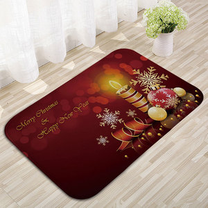 Nuevas alfombrillas de franela transfronterizas, tapetes para puertas, estampados por transferencia térmica, navideños y festivos, absorbentes para cocina y baño. - Product Image 1