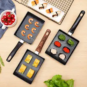 New hot selling flat bottomed frying pan Pre-seasoned Rectangle Mini Frying Egg High Quality Non-stick Cast Iron 13*18cm