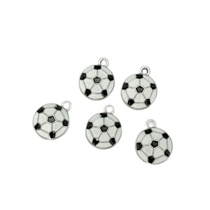 Colgantes pequeños de fútbol de esmalte, de aleación de zinc, accesorios para la fabricación de joyas DIY - Product Image 5