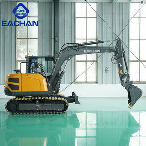 Spedizione gratuita Euro 5 Diesel 6.5 Ton escavatore macchina da costruzione cingolo pesante Bagger paesaggistica gomma forte scavatrice - Product Image 1