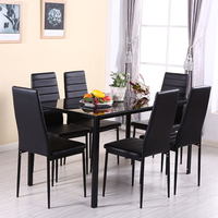Ensemble de table à manger pas cher pour 6 personnes, style moderne classique, ensemble de table à manger de luxe en verre pour 8 personnes