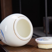 Boîte à thé de luxe en porcelaine de jade miniature, récipient à thé scellé pour la maison