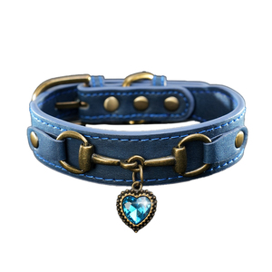 Nuovo collare in pelle a forma di cuore in bronzo antico <span class=keywords><strong>con</strong></span> guinzaglio <span class=keywords><strong>per</strong></span> <span class=keywords><strong>cani</strong></span> di piccola taglia media - Product Image 6