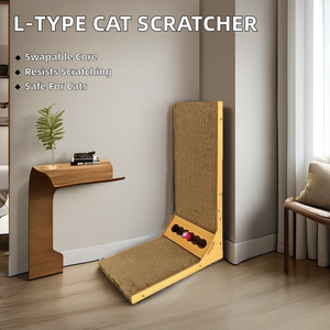 Beli bantalan penggaruk kucing bentuk L, papan garuk kucing dalam ruangan - Product Image 5