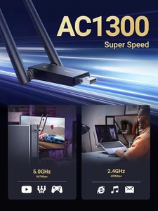 Adaptateur WiFi UGREEN USB 3.0 avec antennes doubles à gain élevé AC1300 5dBi, double bande 5G/2.4G, portée étendue de 164 pieds - Product Image 6