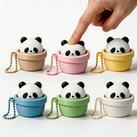 Porte-clés anti-stress en forme de panda mignon, avec logo personnalisé, impression 3D, vente en gros, pendentif fantaisie, souvenir