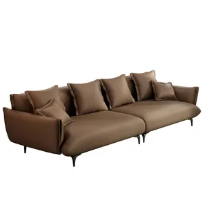 Set sofa kulit ramah lingkungan, bahan baru desain Modern sofa murah untuk furnitur rumah