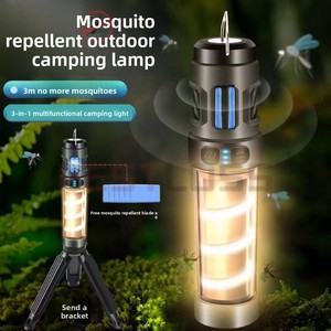 Açık su geçirmez şarj edilebilir <span class=keywords><strong>LED</strong></span> ışık Mini kamp güneş üçgen Stent duvar lambaları ile böcek tuzağı sivrisinek katili ampul - Product Image 5