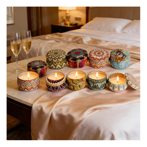 Bougie Non Toxique en Cire Naturelle, Emballage de Luxe, Mélange de Soja Aromatique, Parfum d'Ambiance Sûr pour la Maison, Offre de Boutique avec Présentoir - Product Image 4