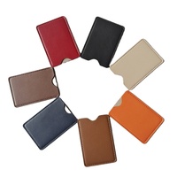 Dompet Kulit PU Sederhana Unisex 7 Inci Ultra-tipis, Penutup Kartu Kredit, Anti RFID, Tempat Kartu Berkualitas Tinggi