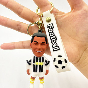 Porte-clés en PVC pour joueur de football Messi Ronaldo, porte-clés de star du football, jouet cadeau pour les fans, collection souvenir - Product Image 3