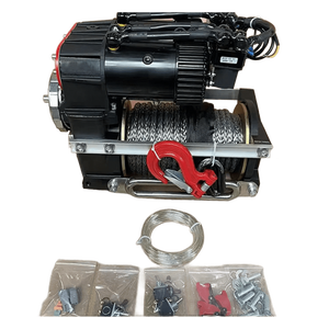 14000lb Dual-motor Drive Winch <b>Hoist</b> with Nylon Rope Synthetic Rope Winch <b>Hoist</b> for SUV Use Vehicle - Product Image 5