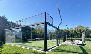 EXITO Gold Fournisseur En Gros Gazon Synthétique Panoramique Padel Terrain <span class=keywords><strong>De</strong></span> Tennis Sport Nouveau Style Paddle Court <span class=keywords><strong>De</strong></span> Tennis - Product Image 5