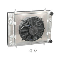 Pour LandRover Discovery1 110 130 2.5L 200TDI 300TDI 4Cyl Turbo -Diesel 1992-1999 Radiateur entièrement en aluminium avec cache de ventilateur