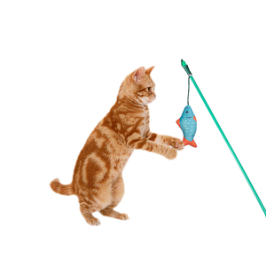 Fabricant vente en gros nouvelle forme de chat teaser bâton interactif chat en peluche jouet - Product Image 6